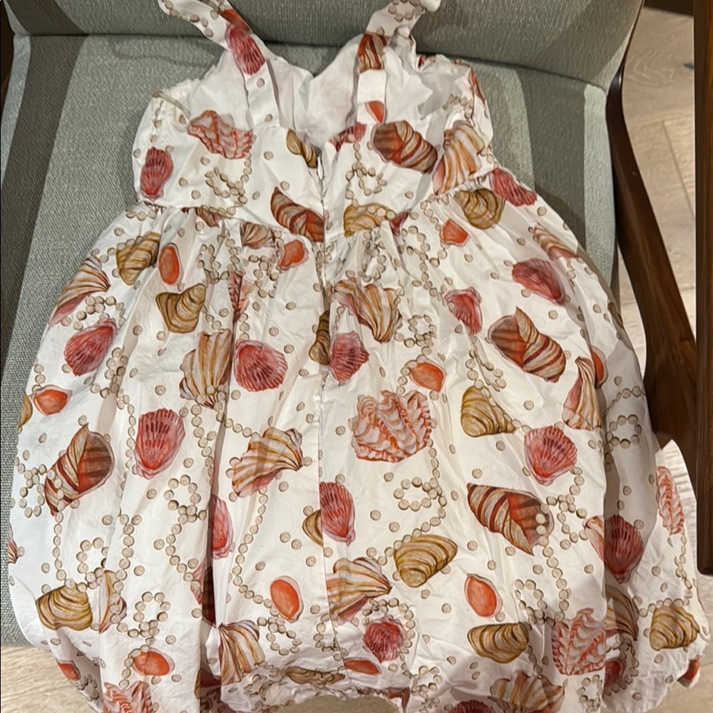 J. Crew Kids Dress with Seashell Print - White and Orange